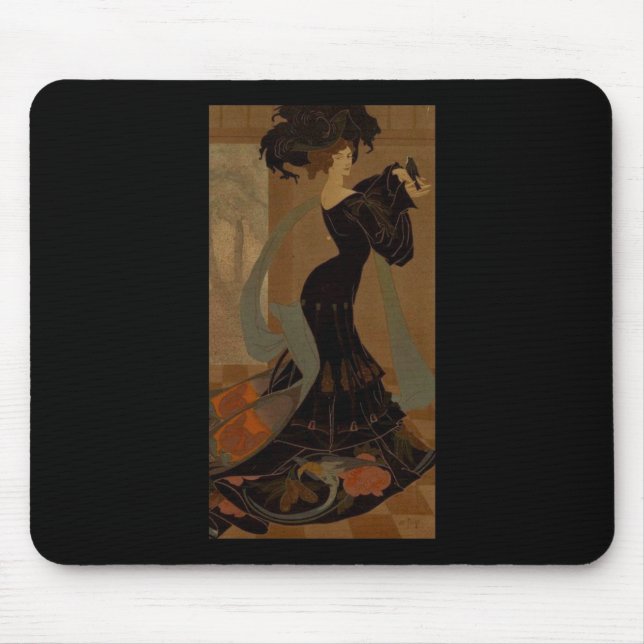 Lady in Black Mouse Pad (Front)