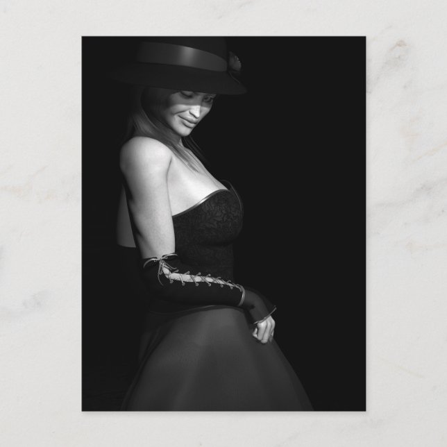 Lady in black Postcard (Front)