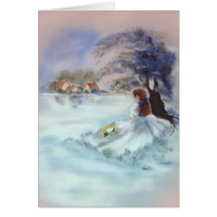 Lady in Blue by Lake and Tree Painting II