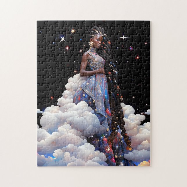 Lady In Clouds African American Art Jigsaw Puzzle (Vertical)