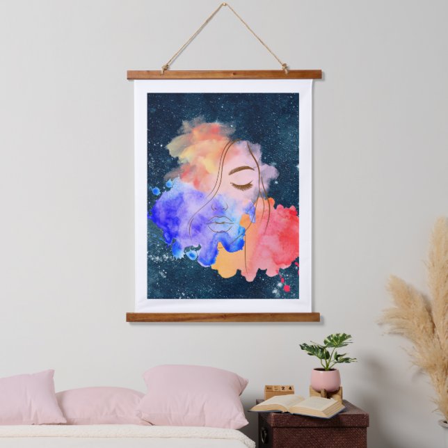 Lady in Face abstract Hanging Tapestry (Bedroom)