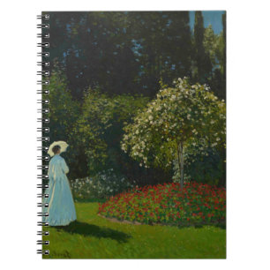 Lady in Garden with Blossoming Tree Notebook