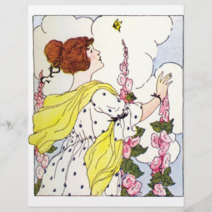 Lady in Hollyhock Garden Flyer