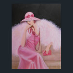 LADY IN PINK, ART DECO POSTER<br><div class="desc">A beautiful painting of a feminine and elegant lady from the Art Deco era,  timeless and haunting.  A lovely poster to add to your boudoir,  powder room or any where in your home.  It will instantly add beauty and be a conversation piece.  Also a great gift item!</div>