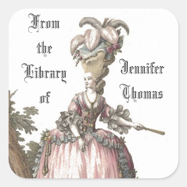 Lady In Pink Book Plate Sticker (Front)