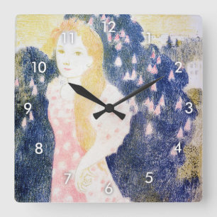 Lady in Pink Dress, Maurice Denis Square Wall Clock