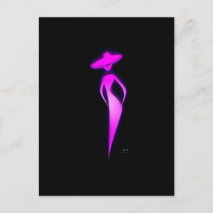 Lady In Pink Postcard