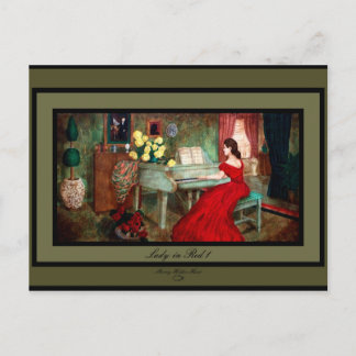 Lady in Red 1 Postcard
