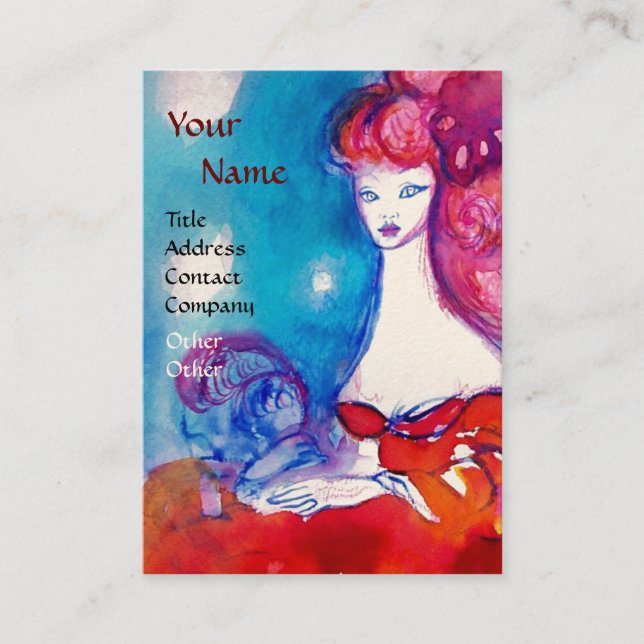 LADY IN RED ,Beauty,Salon ,Spa ,Makeup Artist Business Card (Front)