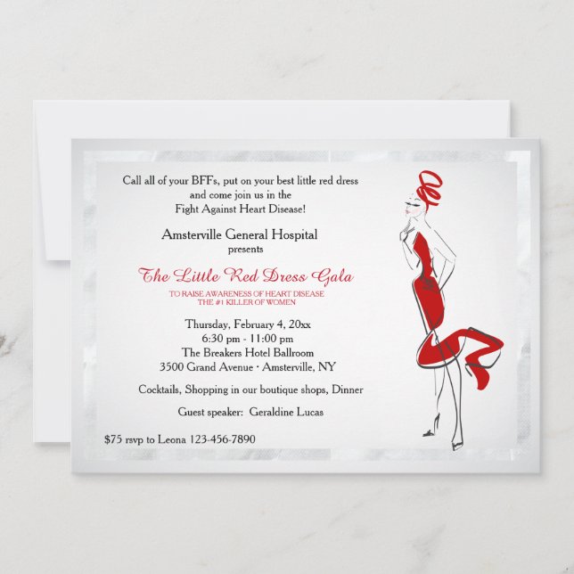 Lady In Red Invitation (Front)