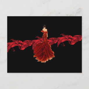 Lady in Red Postcard