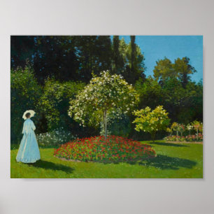 Lady in the garden (1867) Claude Monet Fine Art Poster