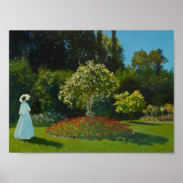 Lady in the garden (1867) Claude Monet Fine Art Poster (Front)