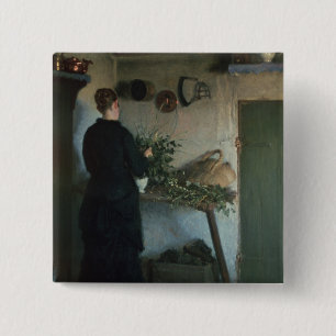 Lady in the Kitchen 15 Cm Square Badge