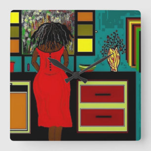 'LADY IN THE KITCHEN'  CLOCK