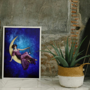 Lady in the Moon Decoupage Paper