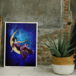 Lady in the Moon Poster