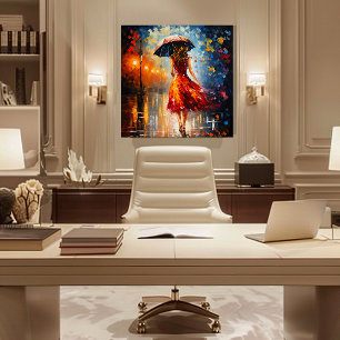 Lady in the Rain Canvas Print