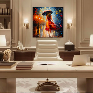 Lady in the Rain Canvas Print