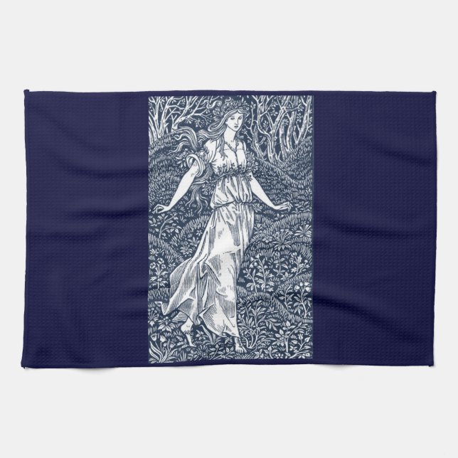 lady in the Woods Tea Towel (Horizontal)