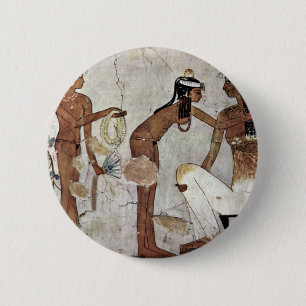 Lady In Toilet By Maler Der Grabkammer Des Zeserke 6 Cm Round Badge