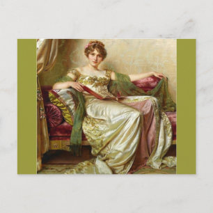 Lady in waiting - Vintage Motive Postcard