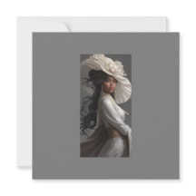 Lady in White, 4" x 5.6" Folded Announcement Card