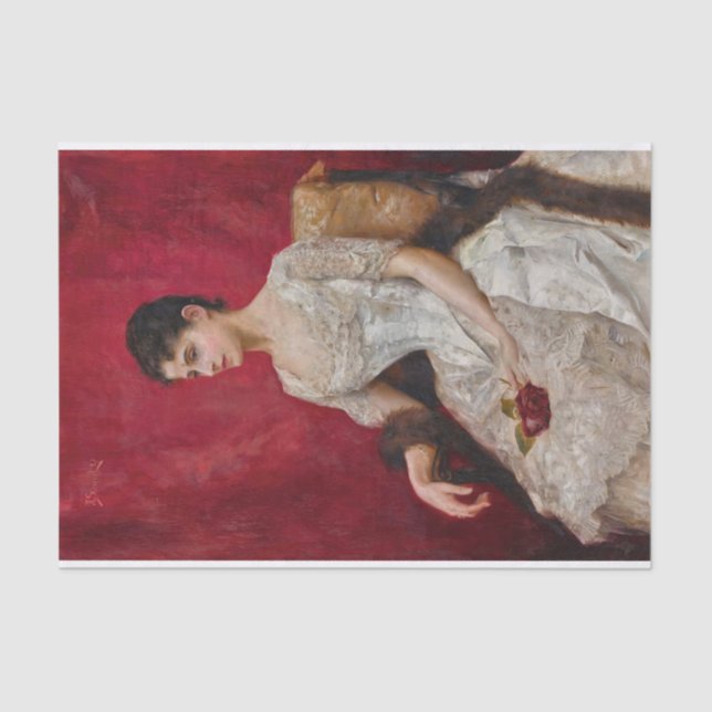 Lady in White by Julius Leblanc Stewart Tissue Paper (Front)