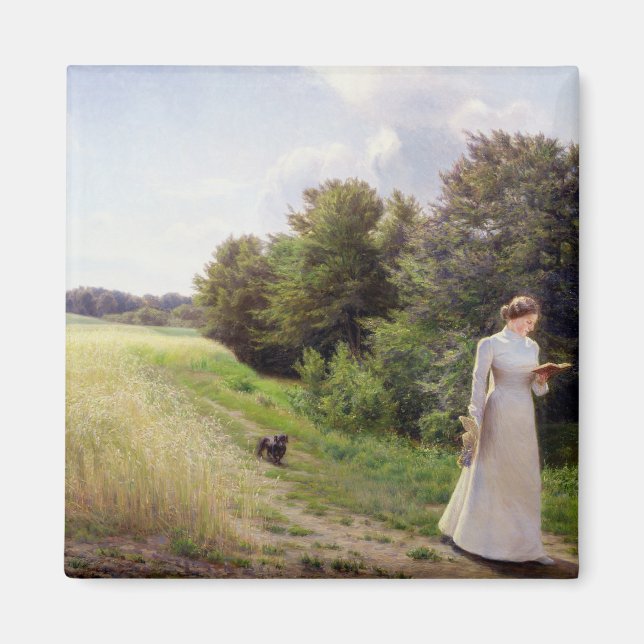 Lady in White Reading Magnet (Front)