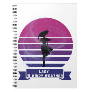 Lady In Windy Weather Notebook