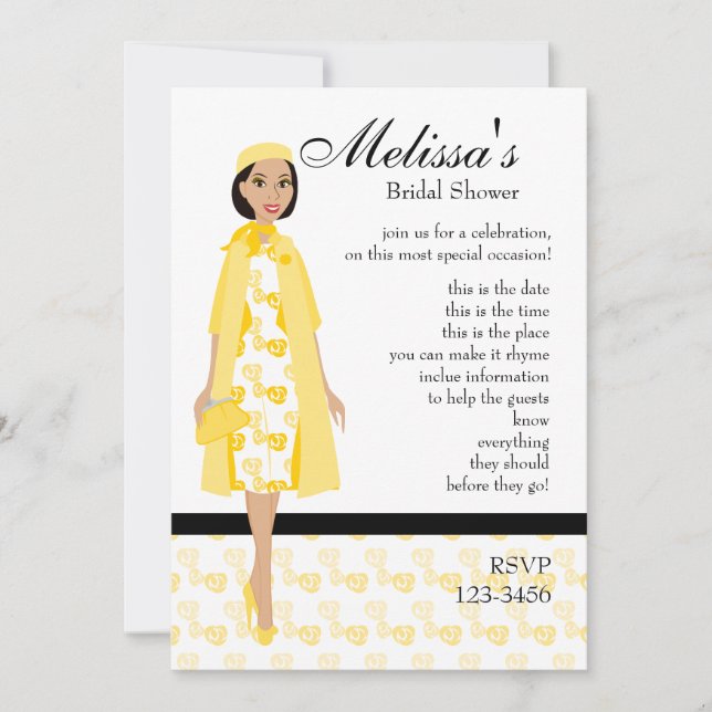 Lady In Yellow Invitation (Front)
