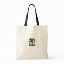 Lady Justice Black Cat Law Student Tote Bag