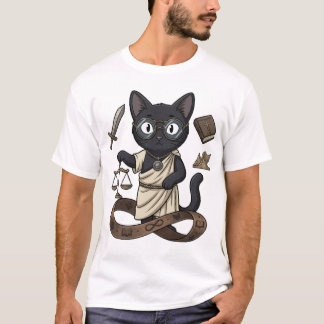 Lady Justice Black Cat Philosophy & Law T-Shirt
