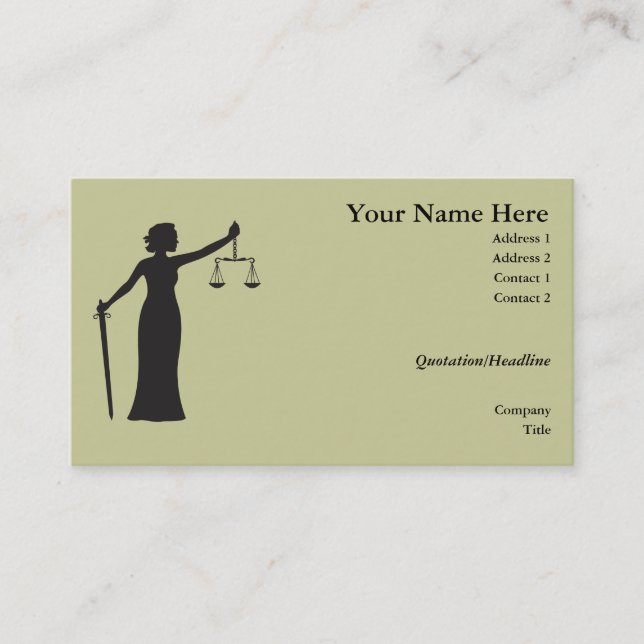 Lady Justice business card (Front)