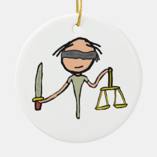 Lady Justice Ceramic Ornament