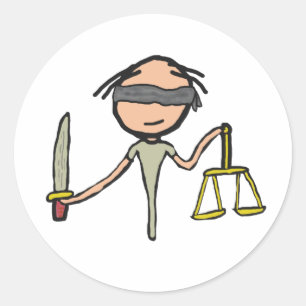 Lady Justice Classic Round Sticker
