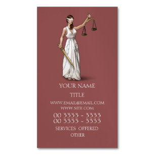 Lady Justice - Marsala Magnetic Business Card