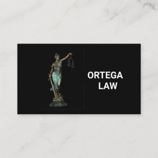 Lady Justice on Black 2020 Business Card