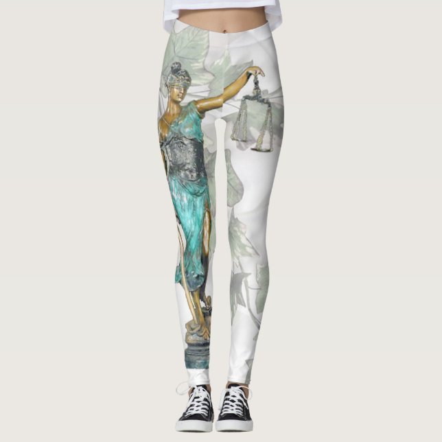 Lady Justice on Ivy and Satin 1 Leggings (Front)