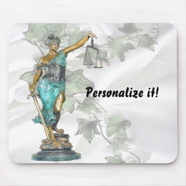 Lady Justice on Satin and Ivy Mouse Pad (Front)