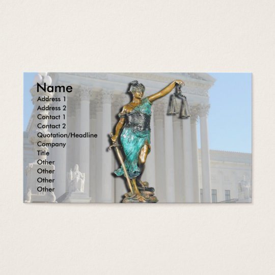 Lady Justice on Supreme Court Business Card