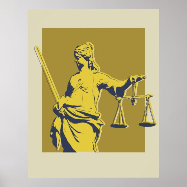 Lady Justice Yellow and Gold Poster (Front)