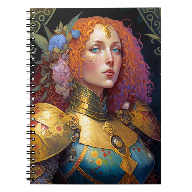 Lady Knight Warrior Armour Fantasy Art Notebook (Front)