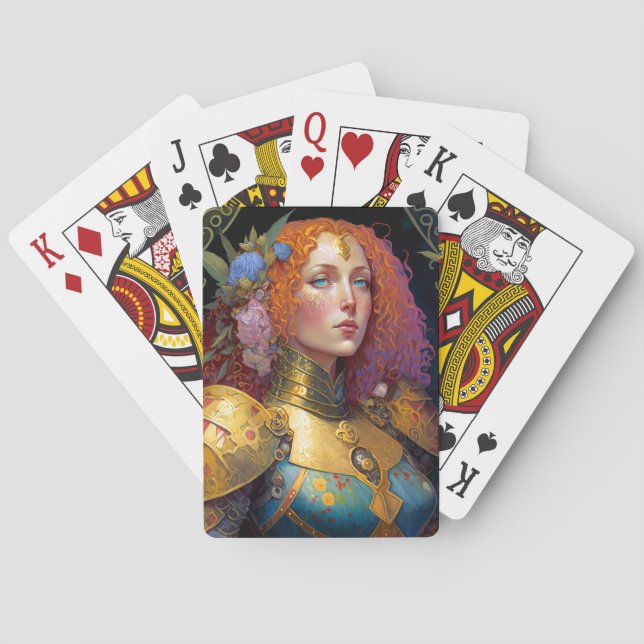 Lady Knight Warrior Armour Fantasy Art Playing Cards (Back)