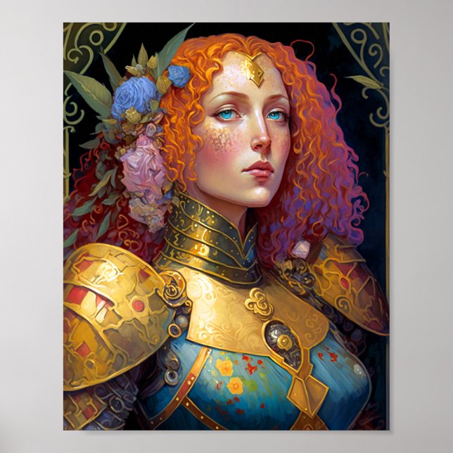 Lady Knight Warrior Armour Fantasy Art Poster (Front)