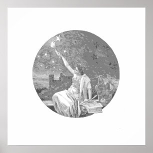 Lady Knowledge Illustration Poster