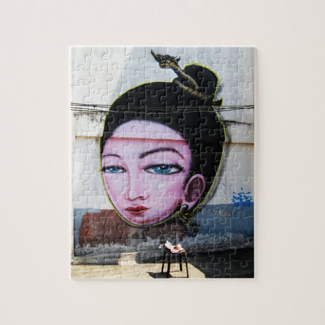 Lady Lao Graffiti Street Art Jigsaw Puzzle (Vertical)