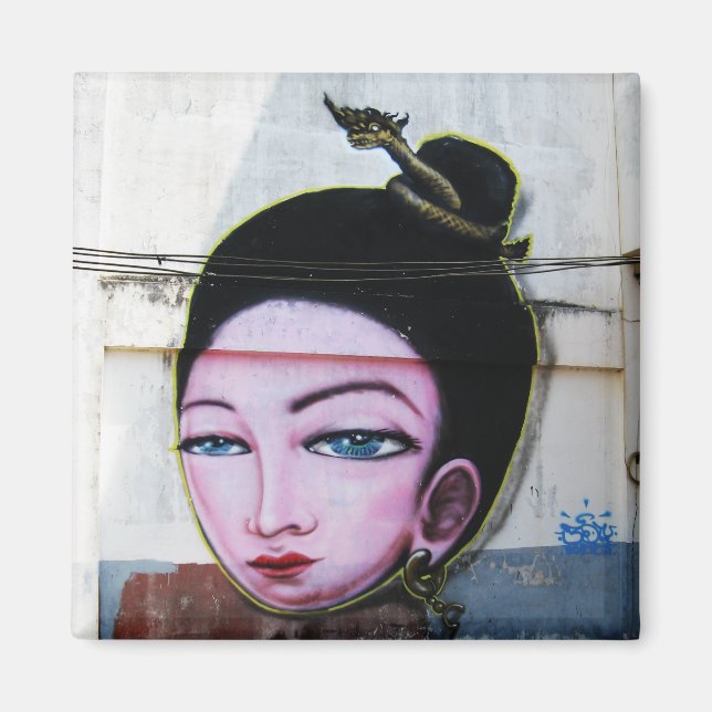 Lady Lao Graffiti Street Art Magnet (Front)