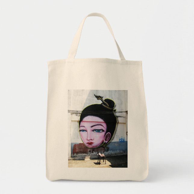 Lady Lao Graffiti Street Art Tote Bag (Front)