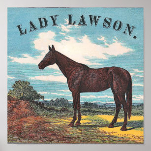 Lady Lawson Vintage Racing Horse Poster